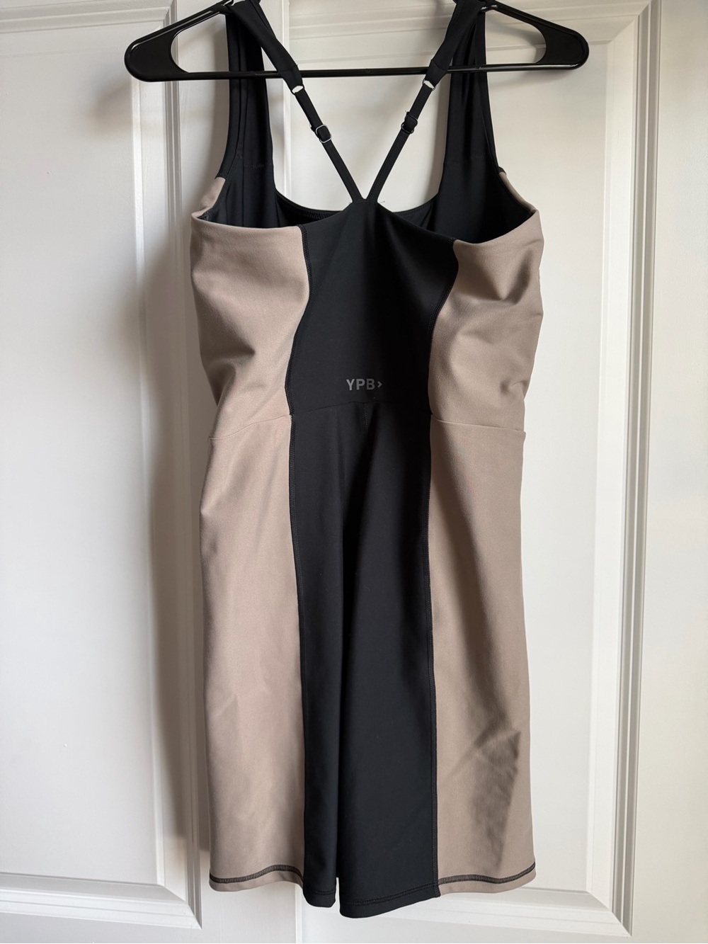 Abercrombie & Fitch Black with Taupe Side-Panel Romper Jumpsuit - Picture 2 of 3